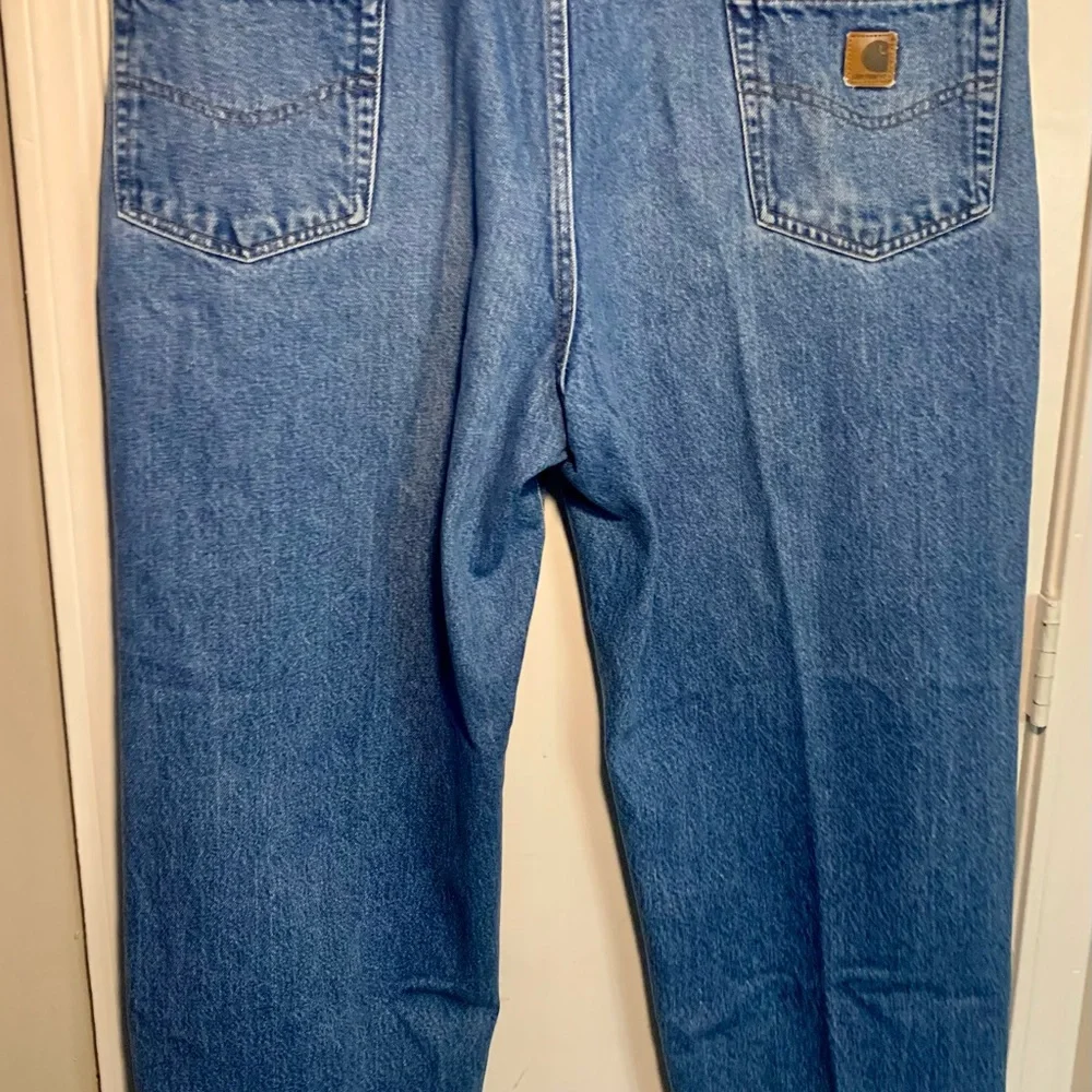 Carhartt Jeans Mens 42x 30‎ Distressed Denim Loose Fit Workwear B167 DST Vtg